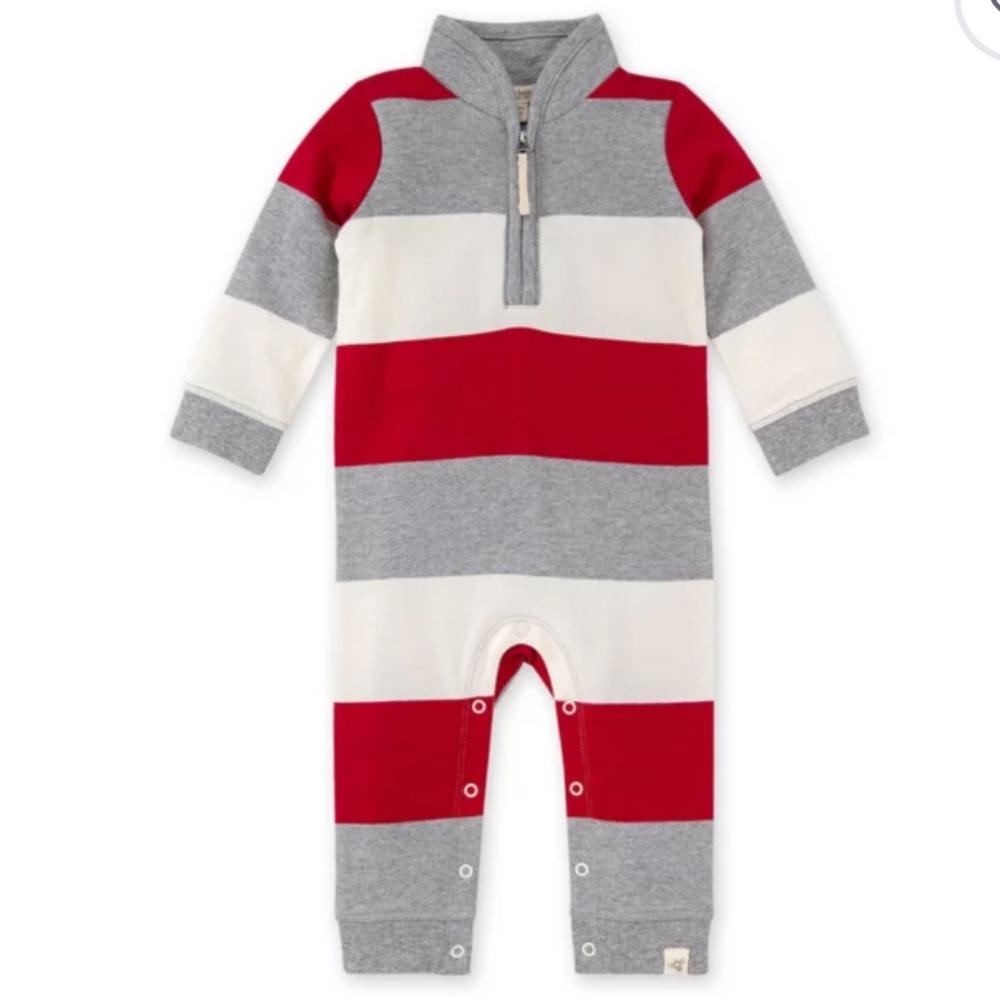 Burt’s Bees 6-9 months French Terry Stripe Jumpsuit